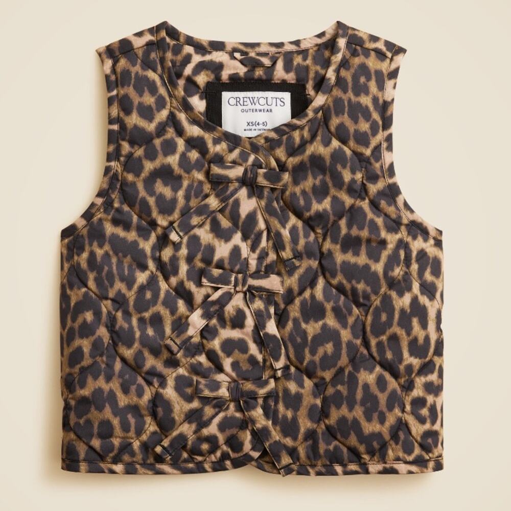Crewcuts tan leopard print quilted vest - Picture 3 of 11